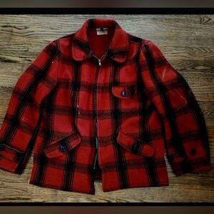 Vintage MADEWELL Full Zip Buffalo Plaid Wool Hunting Jacket circa 1940s-1950s